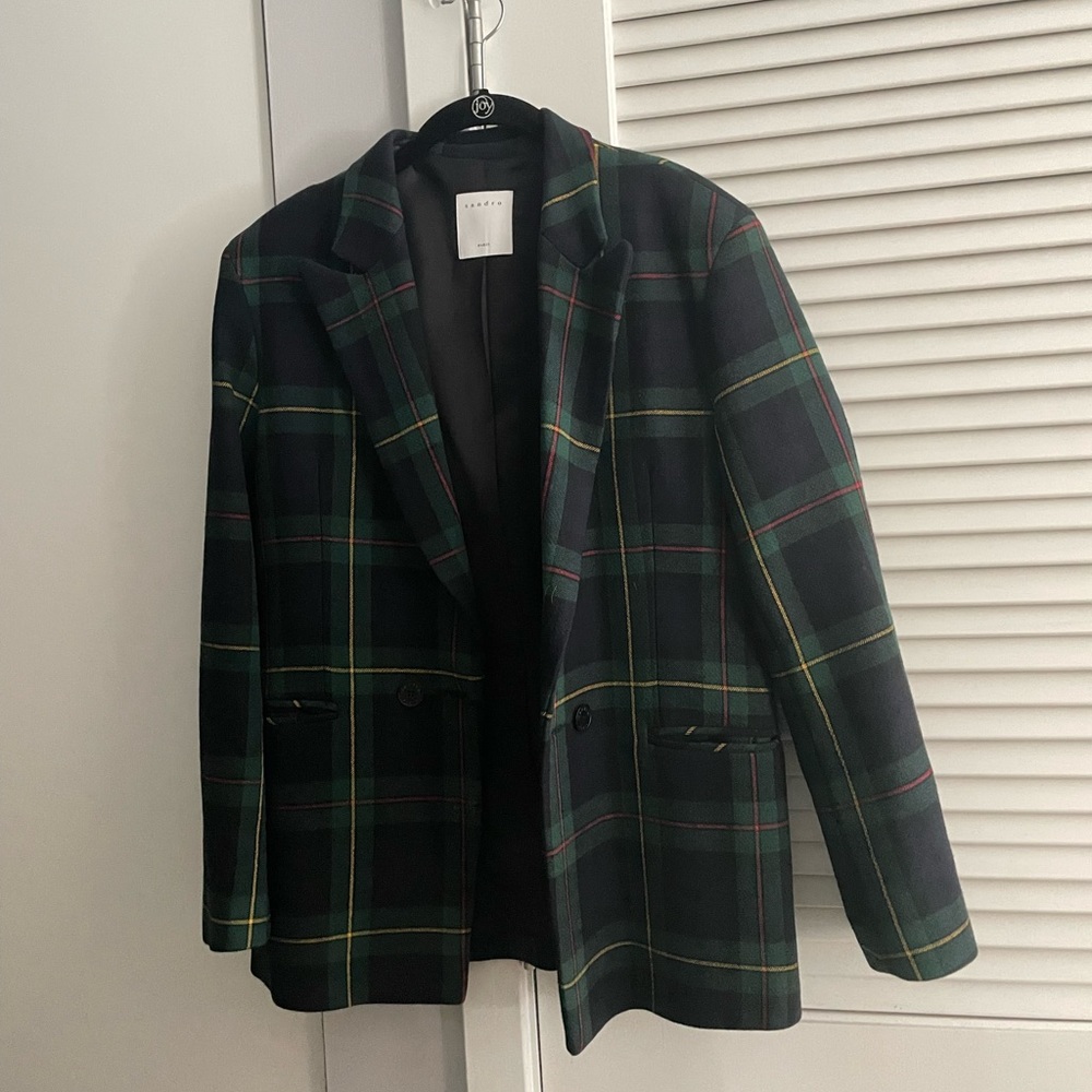 Sandro Plaid Blazer